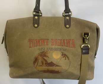 Vntg Tommy Bahama Island Rides Duffel Bag W Strap