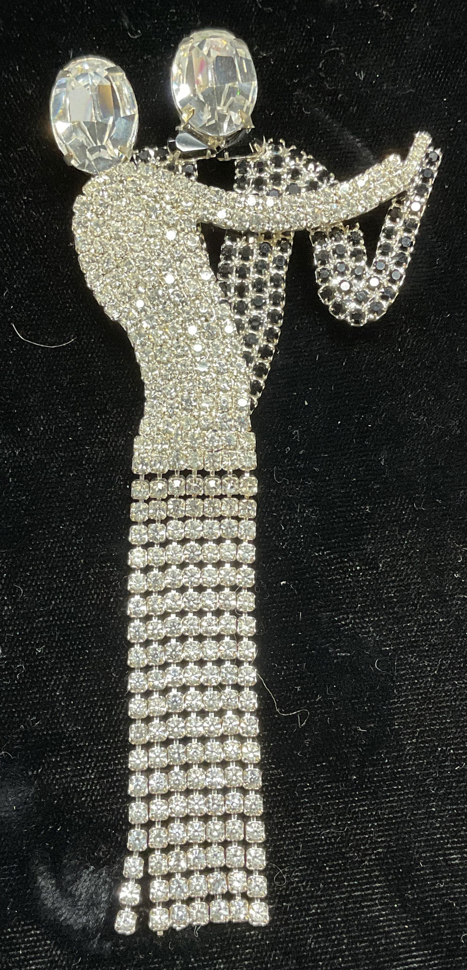 Vintage Dancing Couple Figural Brooch 5.25 In (1 of 6)