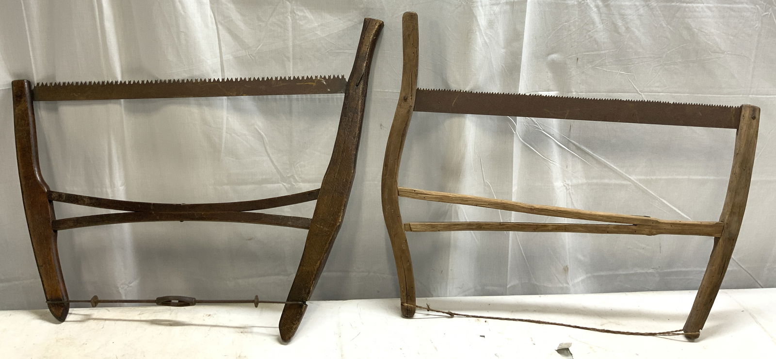2 Vintage Wood Handle Bow Saws Bucksaws 32in each (1 of 7)
