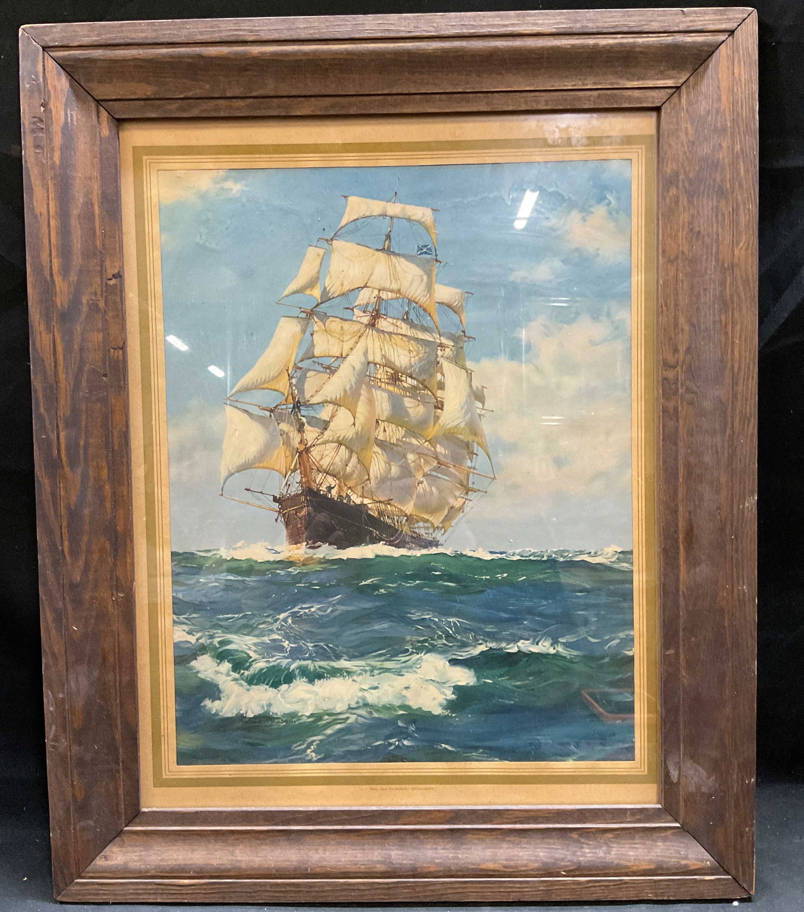 Framed Montague Dawson Tea Clipper Spindrift Litho (1 of 6)