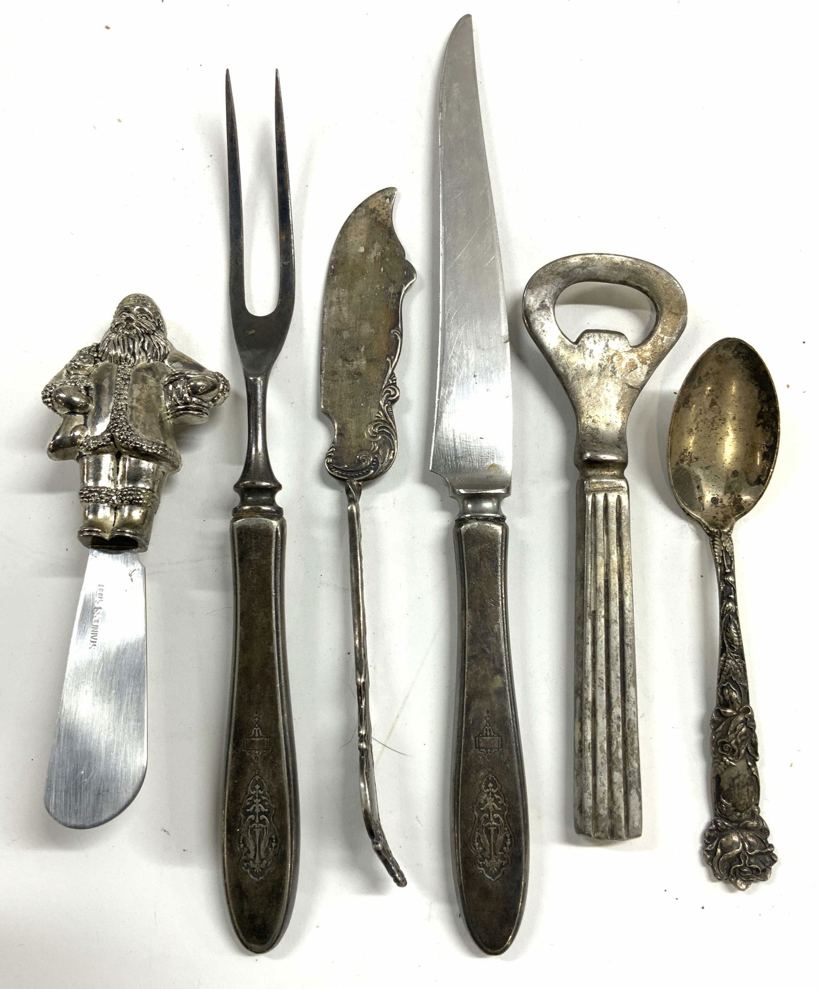 Lot 6 Sterling Silver, Silv Plate & Metal Flatware (1 of 10)