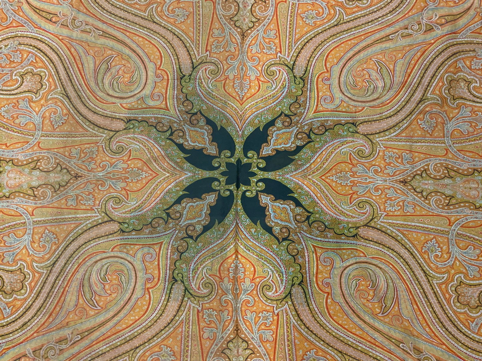 Antique Victorian Paisley Shawl Textile (1 of 8)