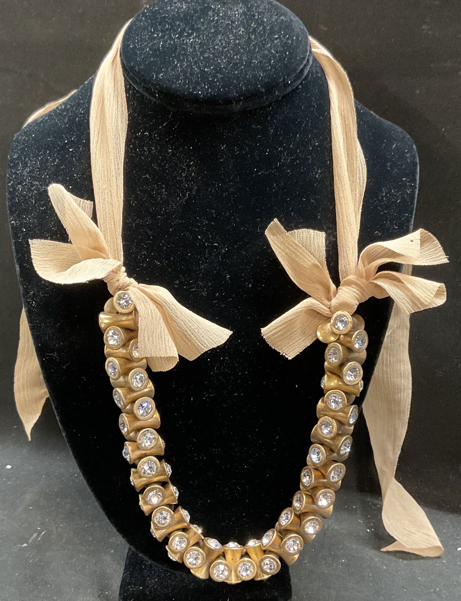 J Crew Gold Tone Crystal Modernist Necklace (1 of 6)