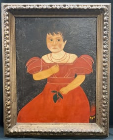 After Ammi Phillips Portrait Girl Oil Painting 28i
