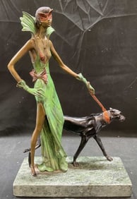 After CHIPARUS Mascarade Bronze Sculpture