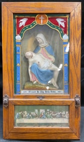 Antique Catholic Last Rites Altar Shadow Box