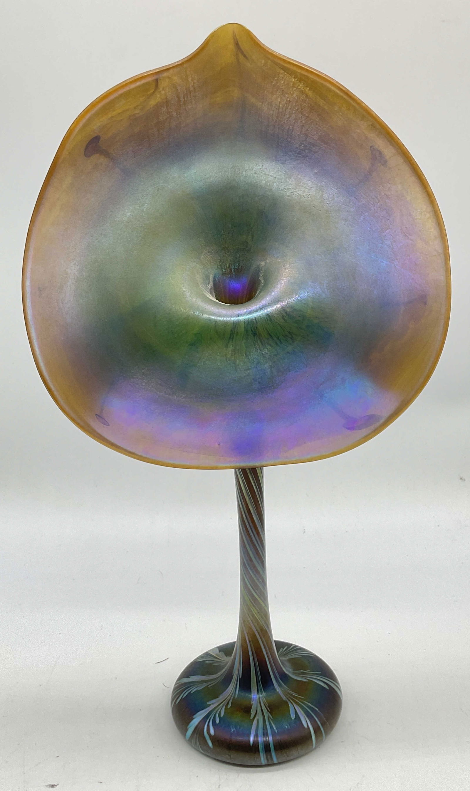 Hand Blown Carnival Glass Jack In The Pulpit Vase (1 of 6)