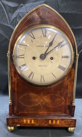 Antique Edward Bird Mahogany Mantel Clock 19in