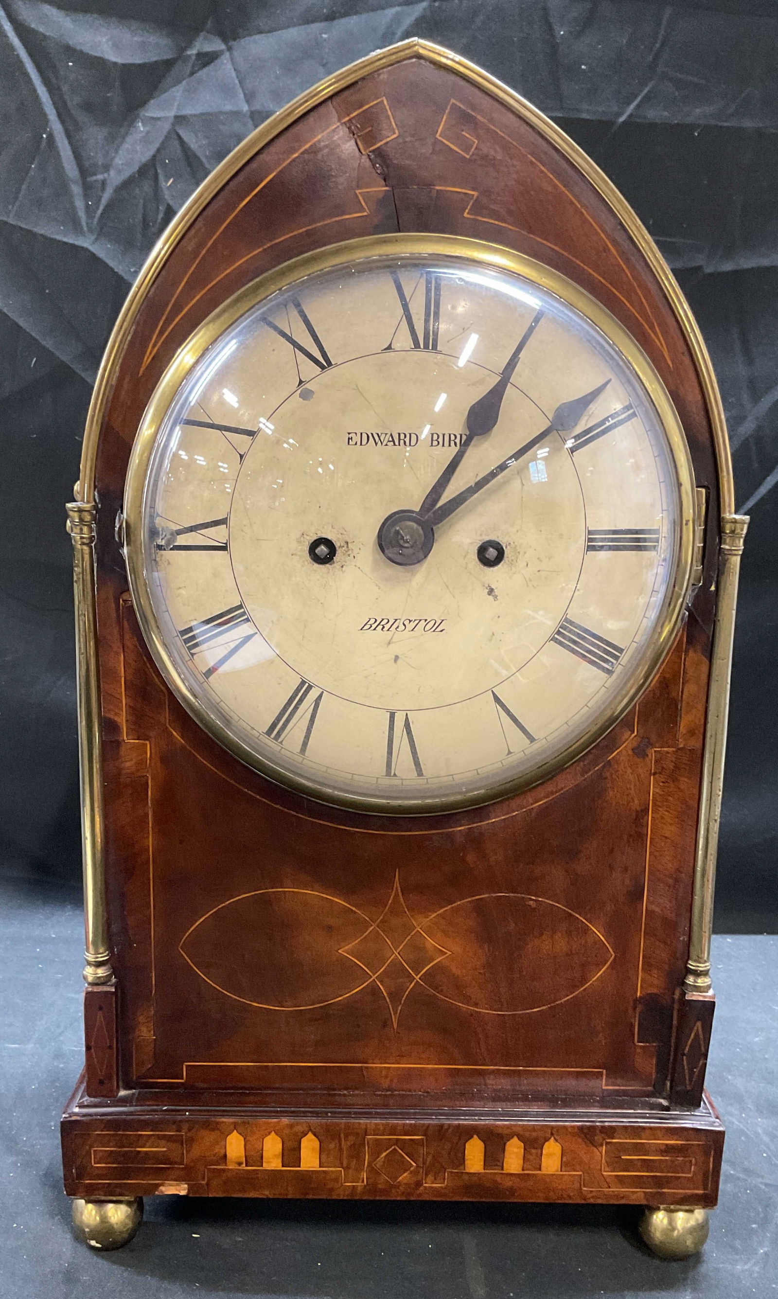 Antique Edward Bird Mahogany Mantel Clock 19in (1 of 9)