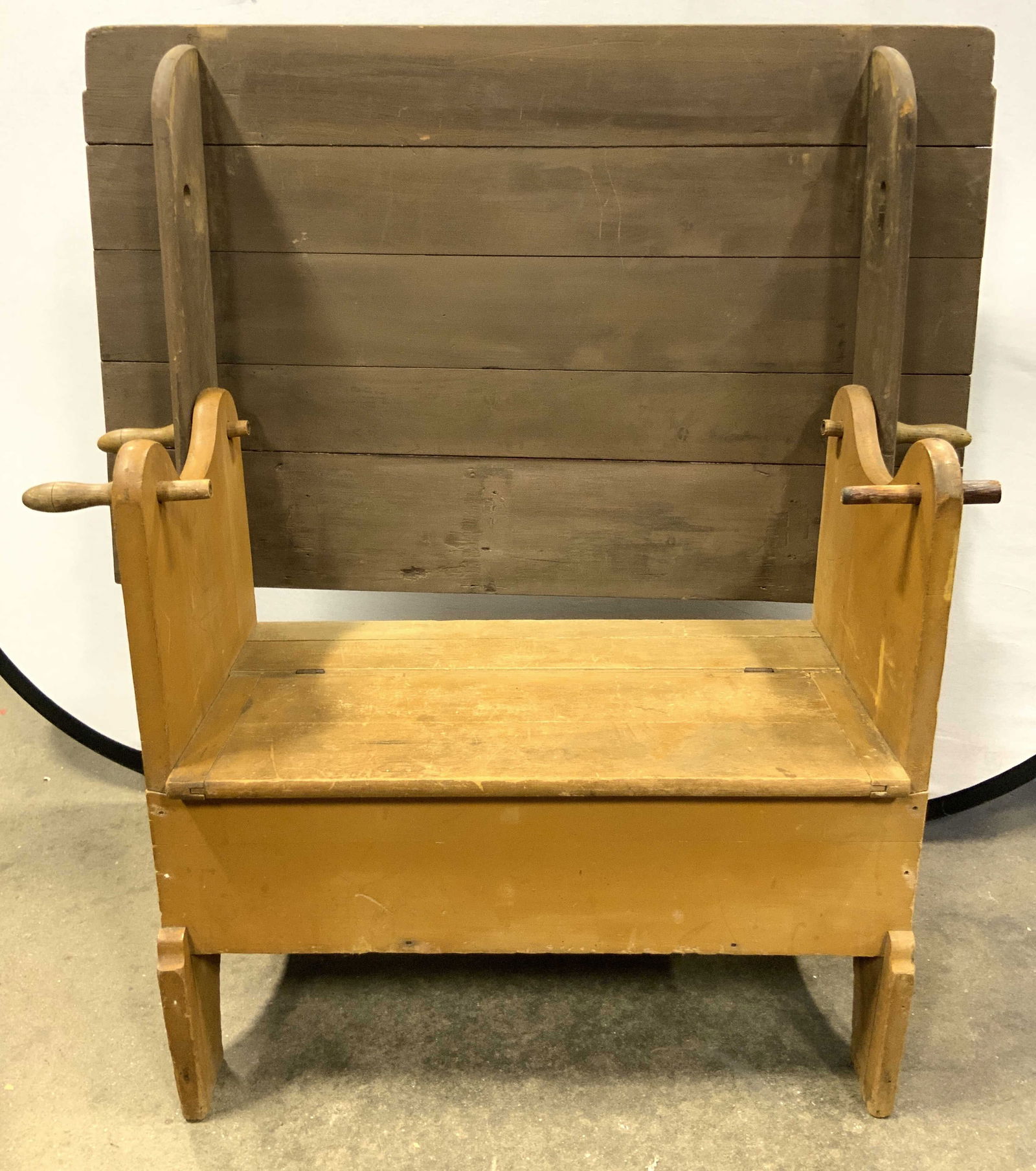 Atq Pine Hutch Top Table Bench W Storage (1 of 8)