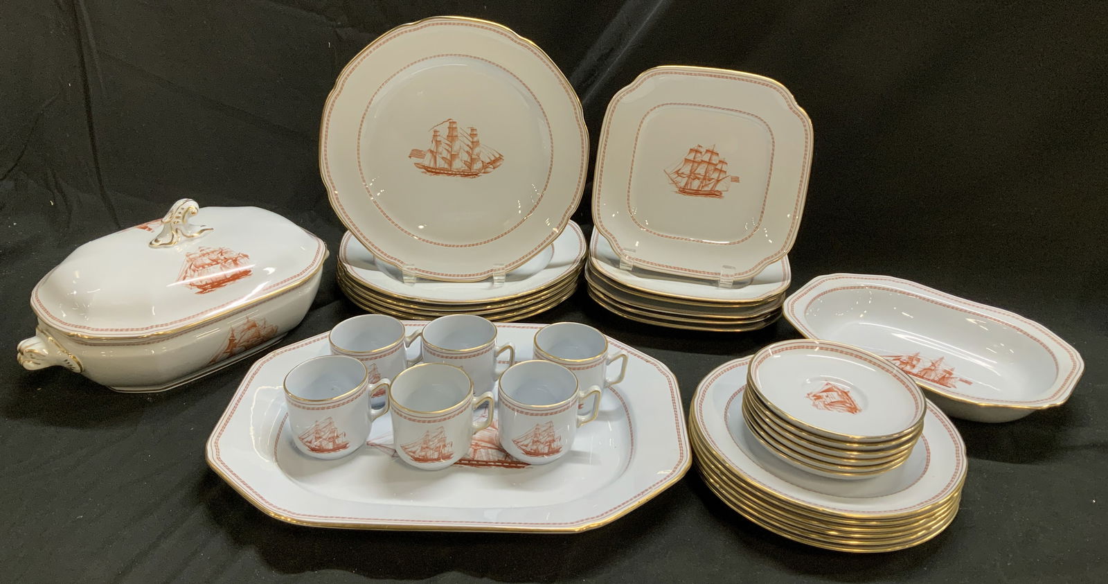 Set 33 Spode Trade Winds Ship Vessel Tableware ENG (1 of 17)