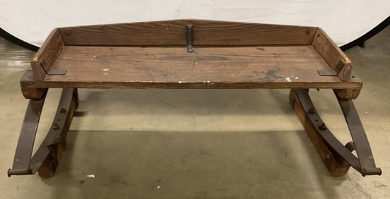 Antique Wooden Wagon Sleigh Bench 33in