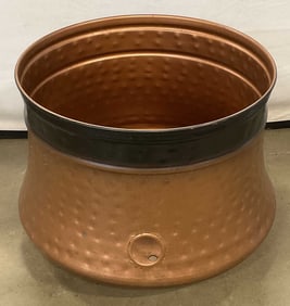 Copper Finish Hammered Hose Pot Planter 17.5in