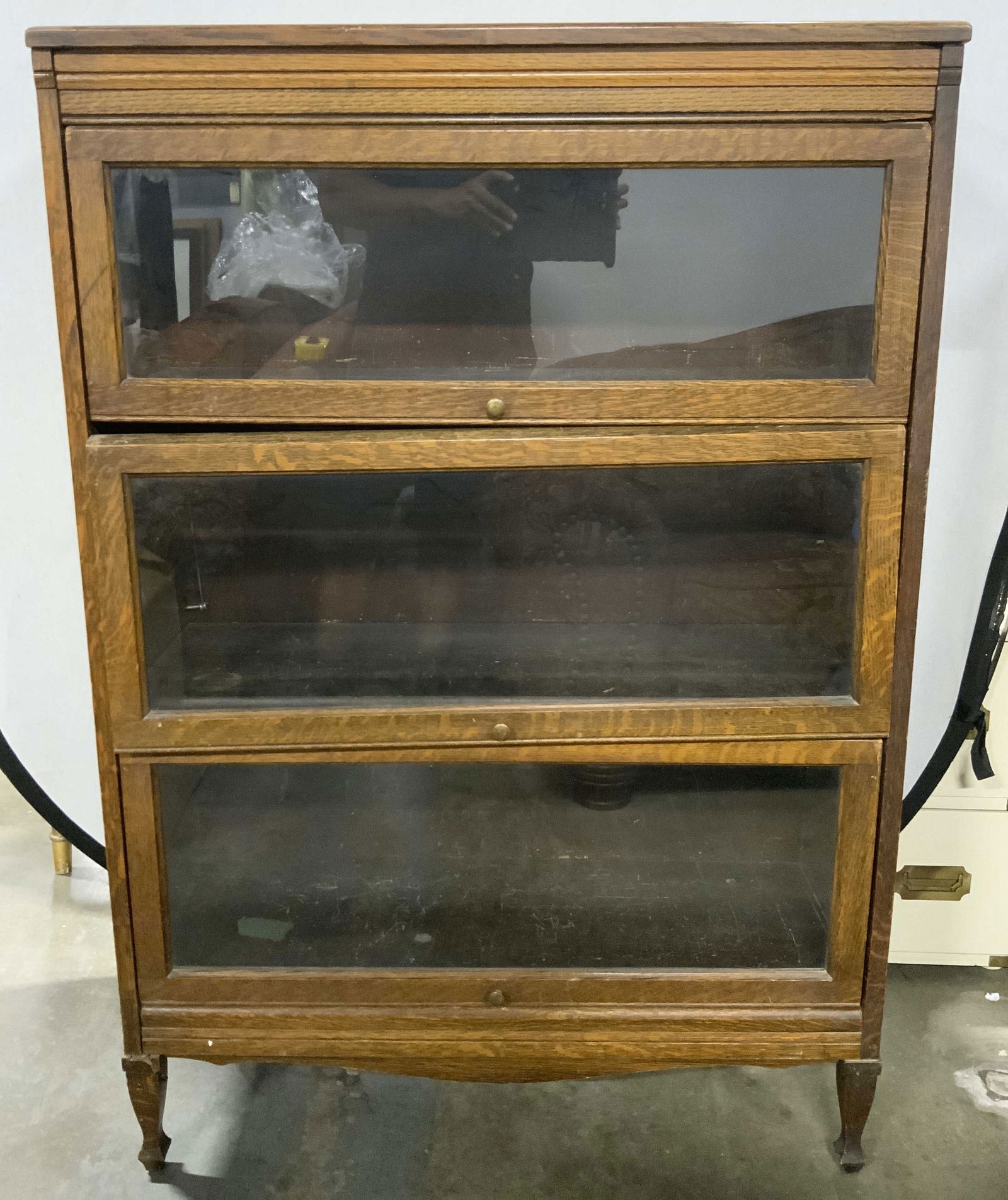 GRN GrandRapids Antq 3Tr Wd Barrister Bookcase USA (1 of 10)