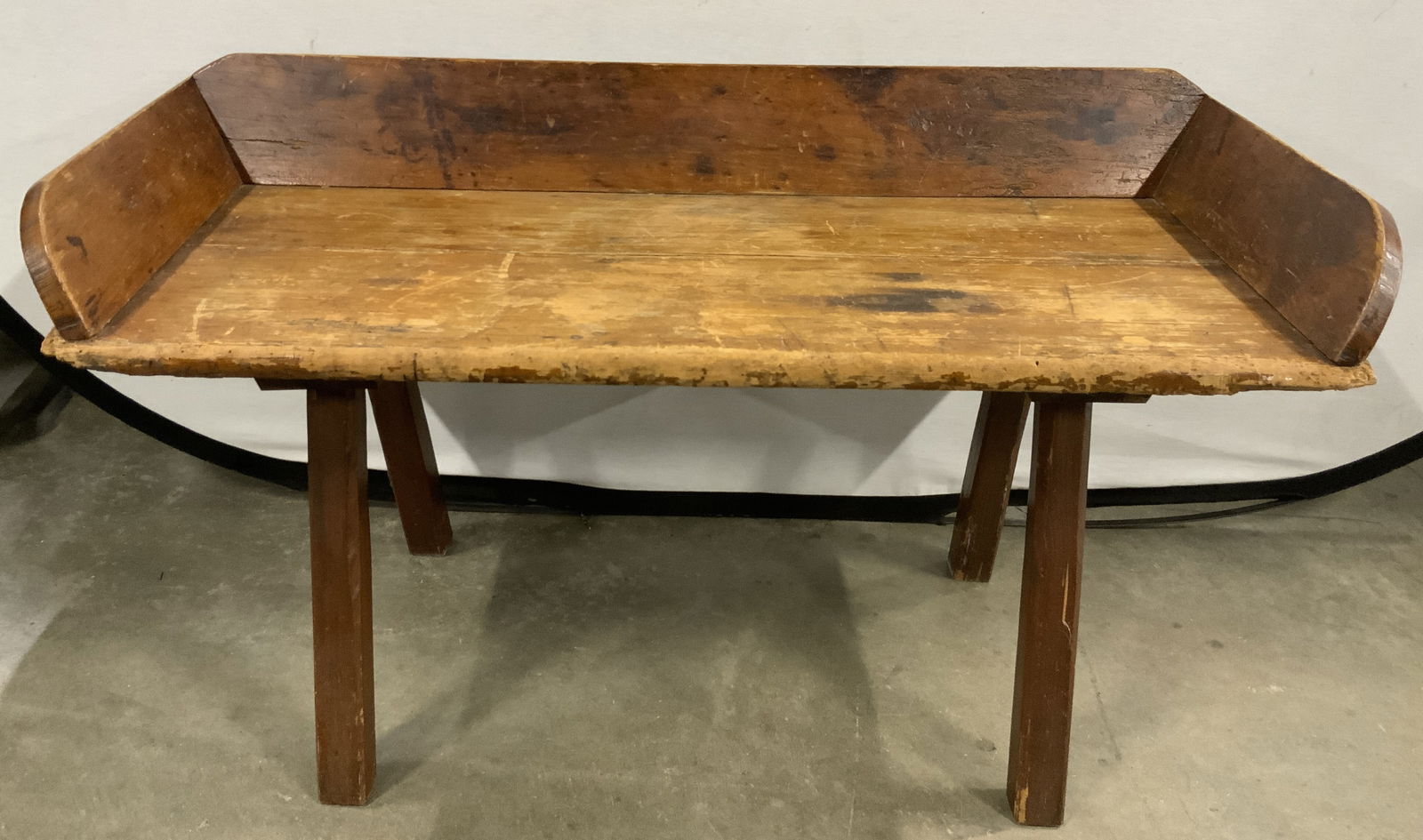 Antq Splayed Leg Wooden Wagon Seat Bench 39in (1 of 8)