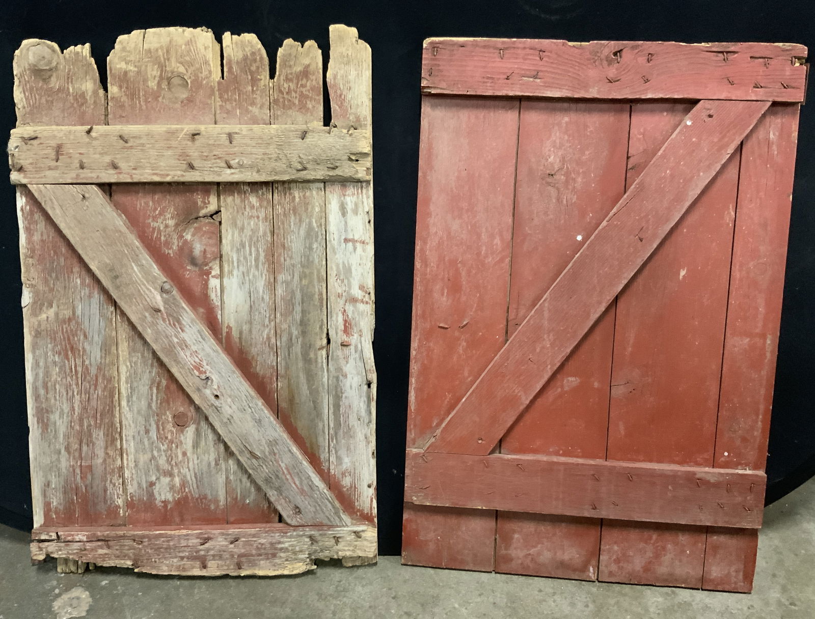 Lot2 Antique Wooden Barn Door Sections 37in (1 of 8)