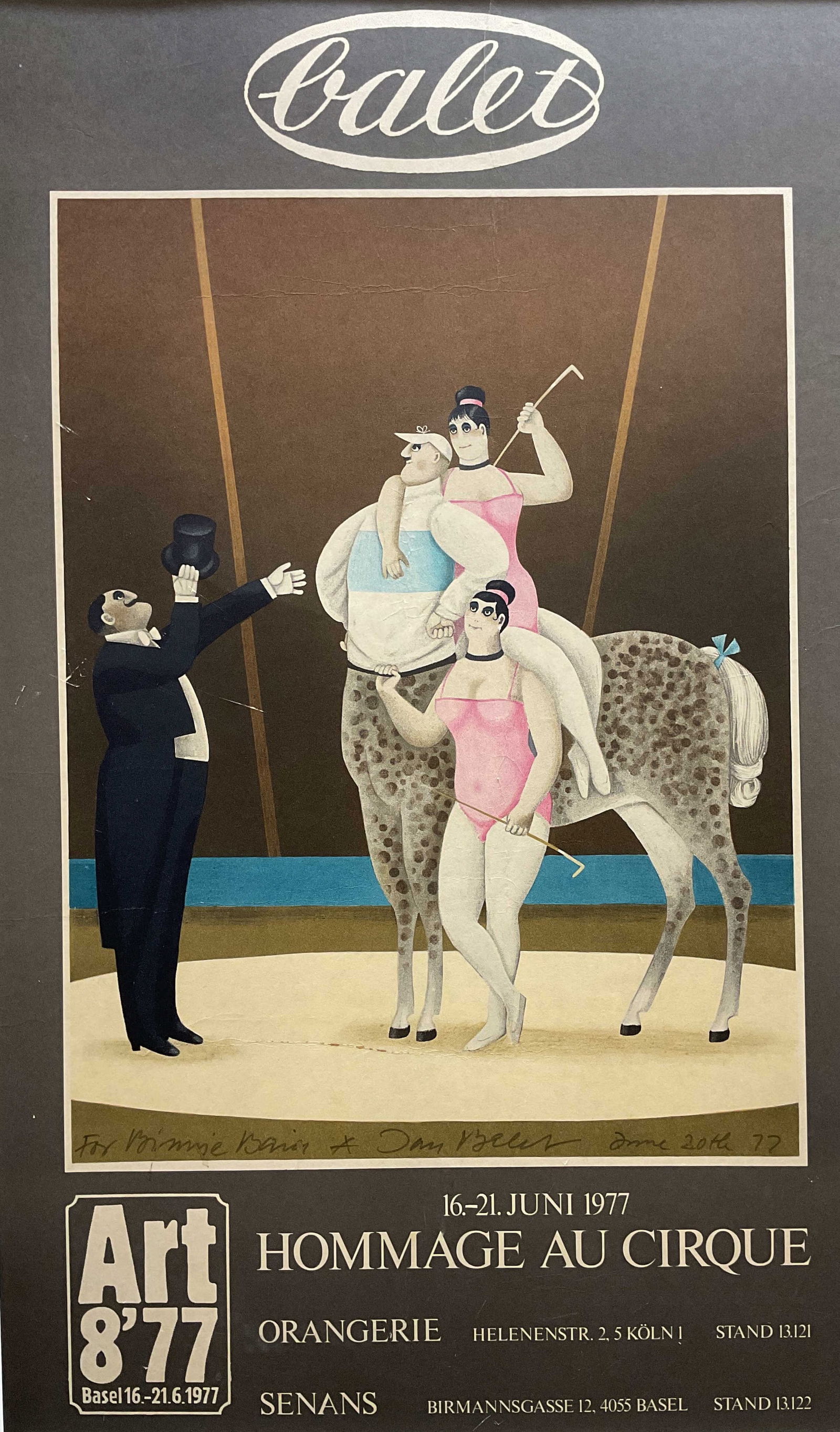 Signed Jan Balet Cirque Lithograph Poster 1977 33i (1 of 6)