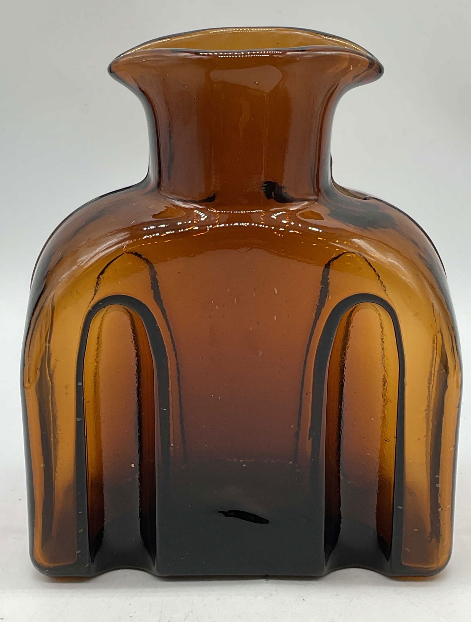 Hand Blown Amber Art Glass Water Carafe Pitcher (1 of 6)