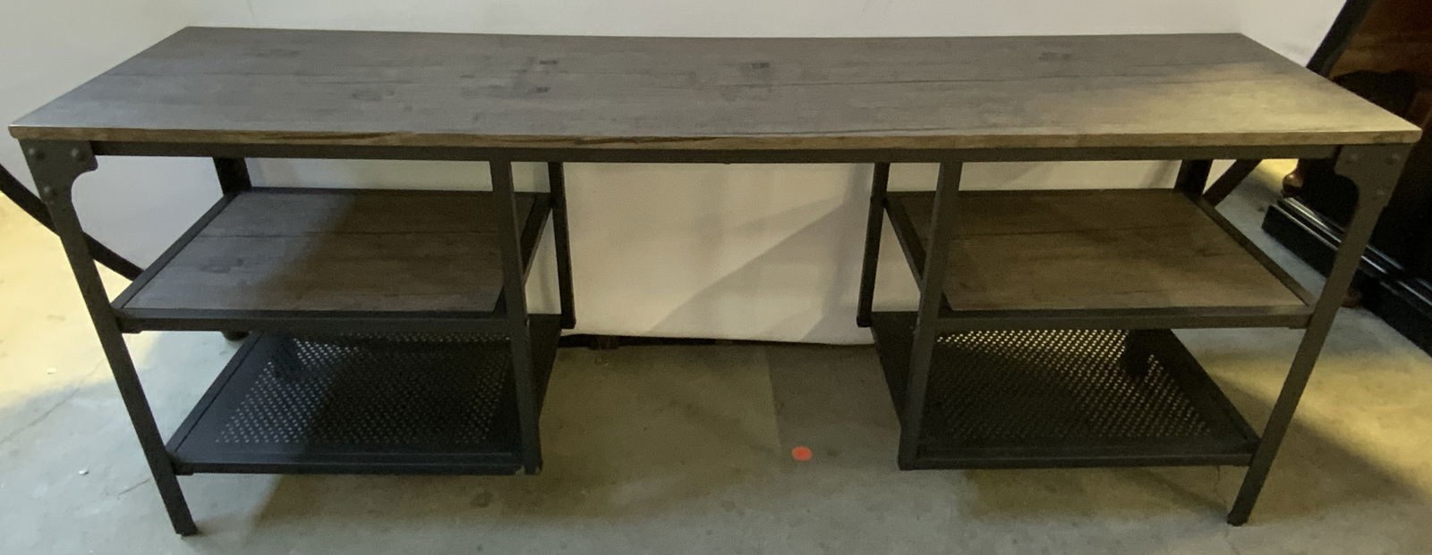 Metal & Wood Veneer Console Table (1 of 9)