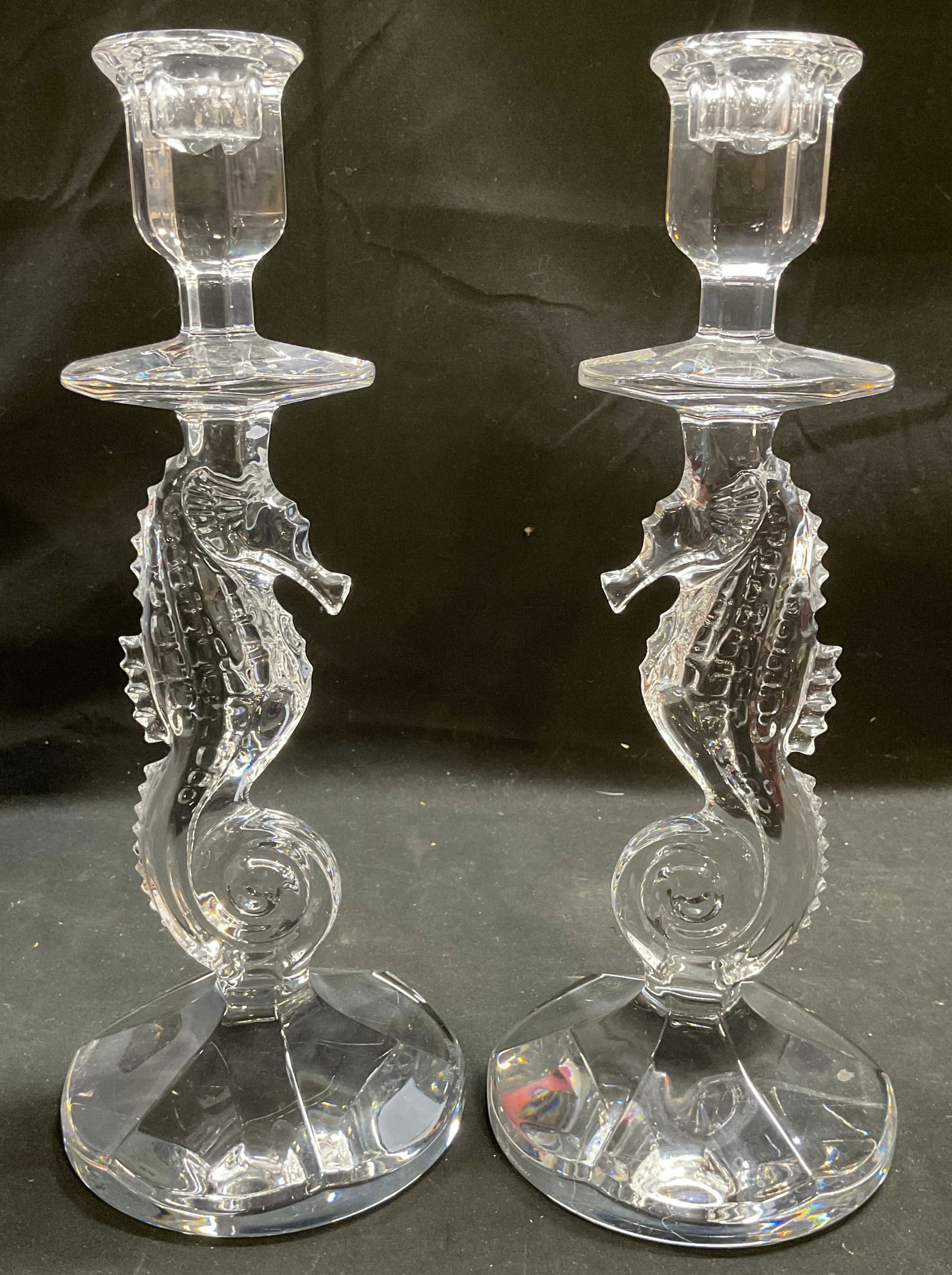 Pair Waterford Crystal Seahorse Candlesticks (1 of 7)