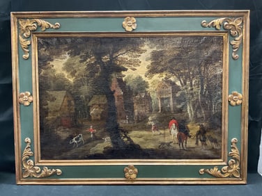 Circle Sebastian Vrancx Flemish Oil Painting 40in