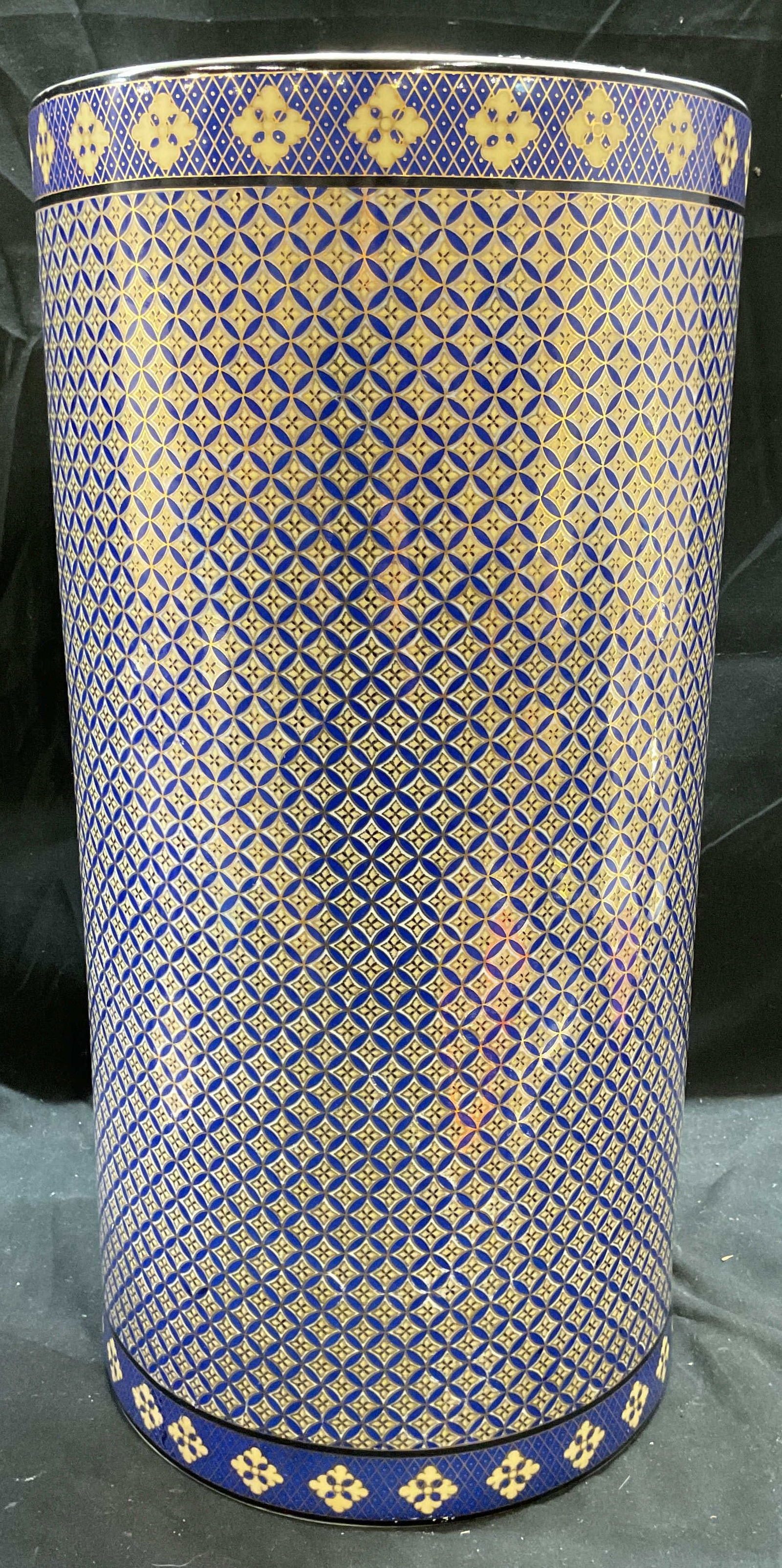 Moroccan Style Gilt Porcelain Vessel 18.5 In T (1 of 6)