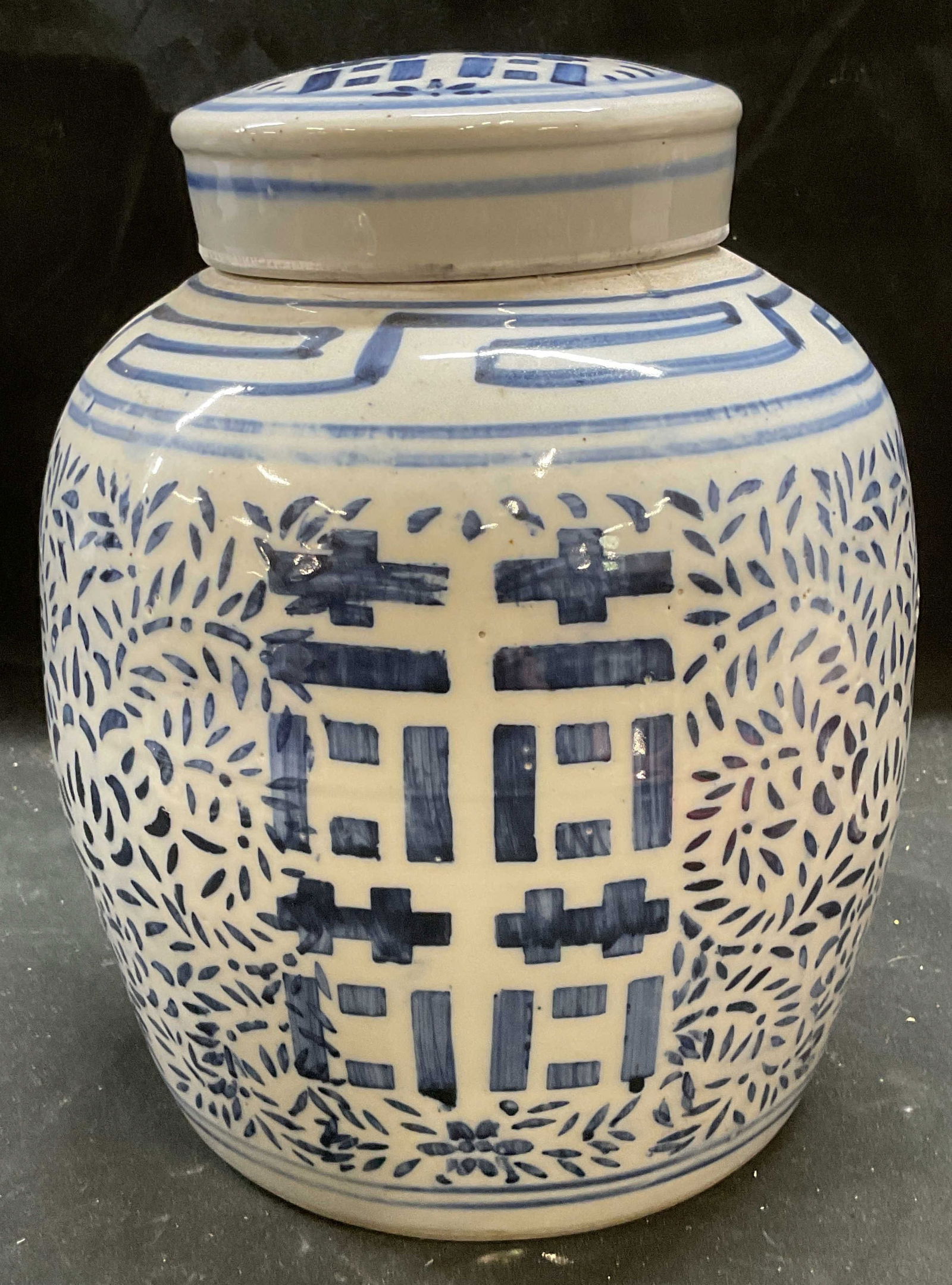 Vtg Chinese Blue & White Porcelain Ginger Jar (1 of 6)
