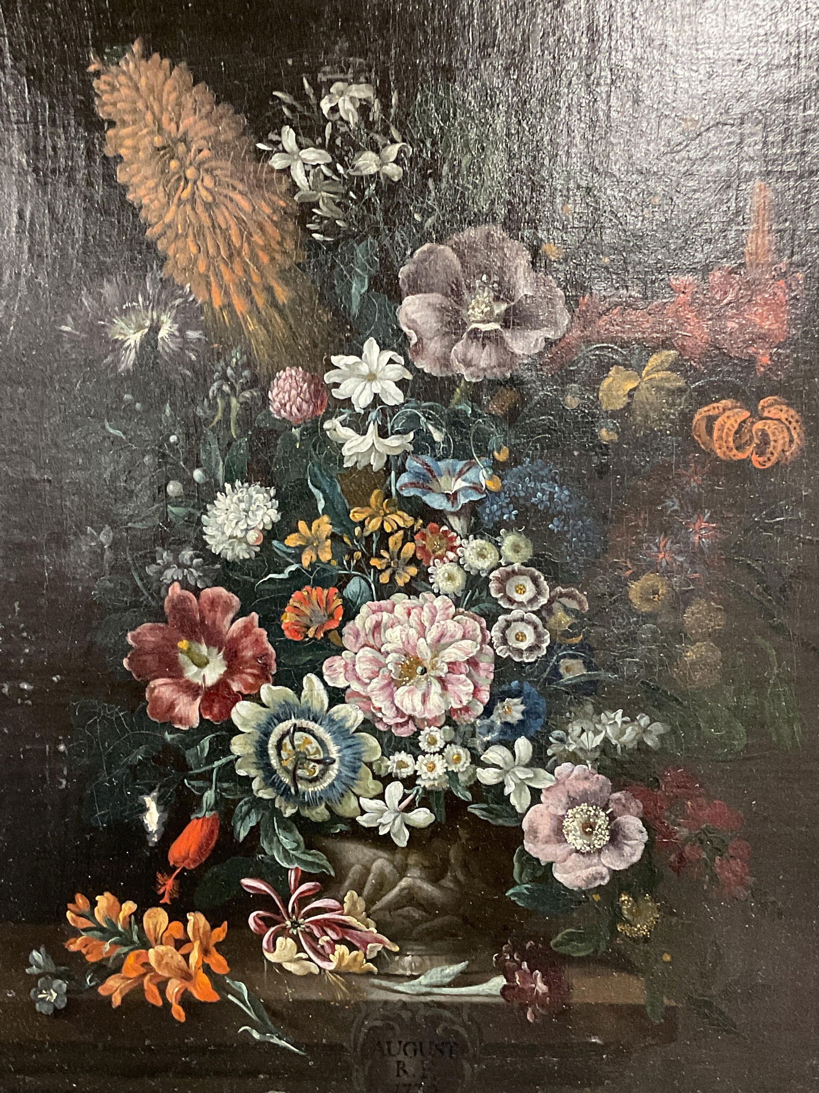 1732 August R F Still Life Flowers Oil Painting (1 of 7)