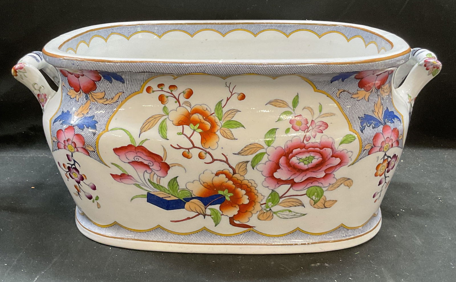 Antique Asian Porcelain Siva Floral Foot Bath (1 of 6)
