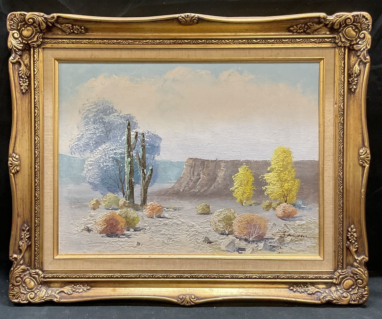 Signed Janson Desert Landscape Oil Painting 20in (1 of 6)