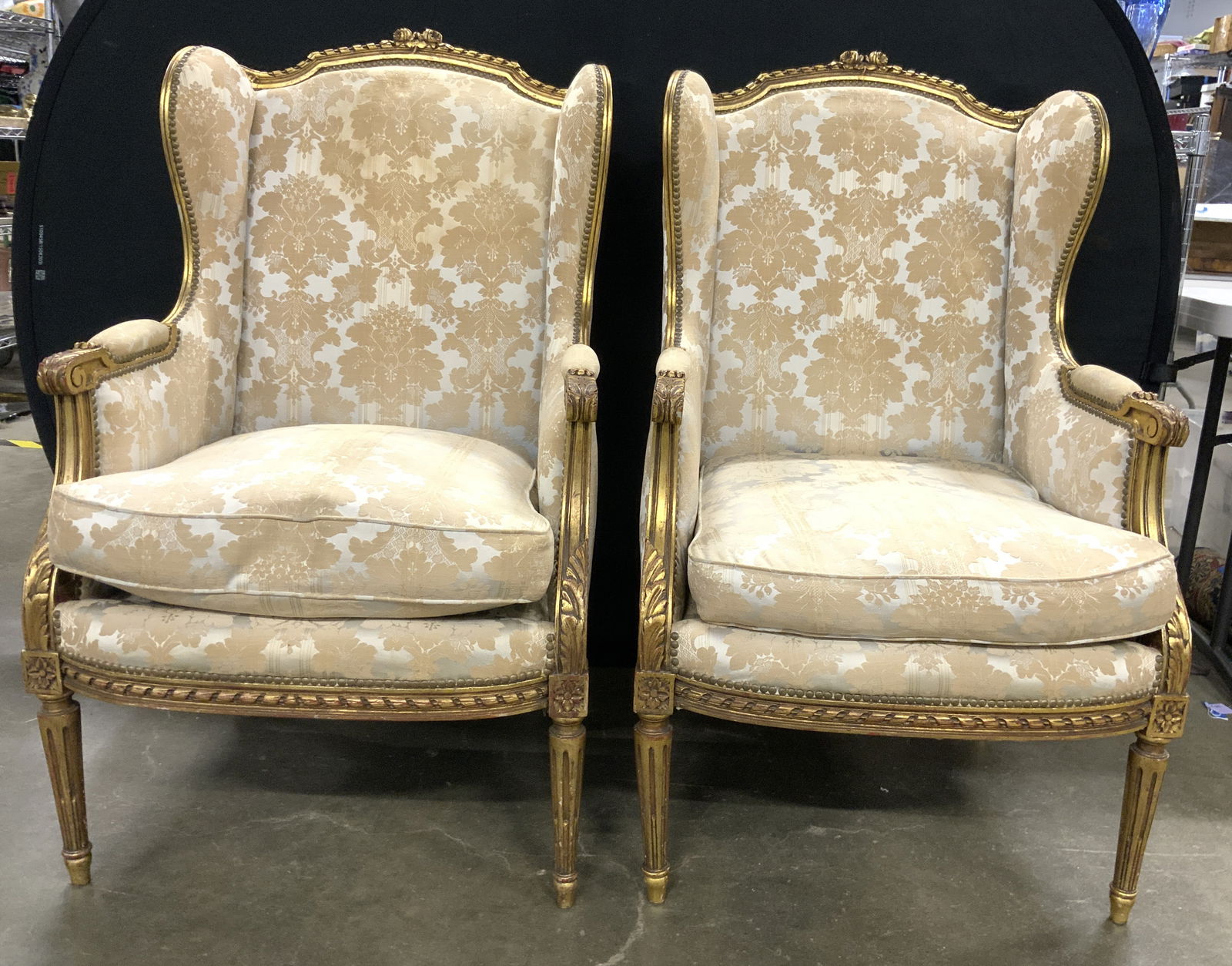 Pair Louis Xv Style G Wilt Frame Wingback Chairs (1 of 13)