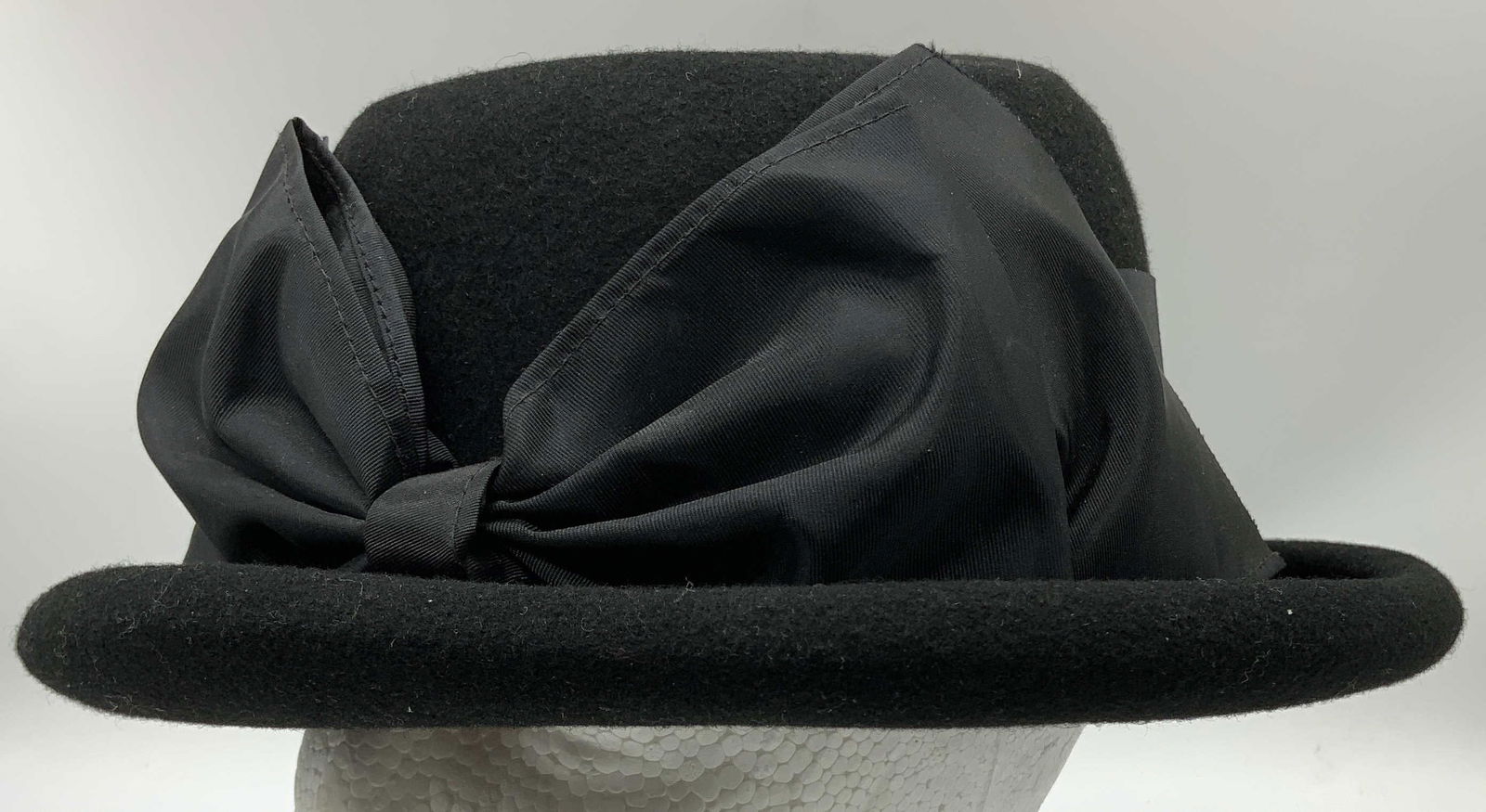 Bollman Wool Felt Black Fedora Hat W Ribbon USA (1 of 6)