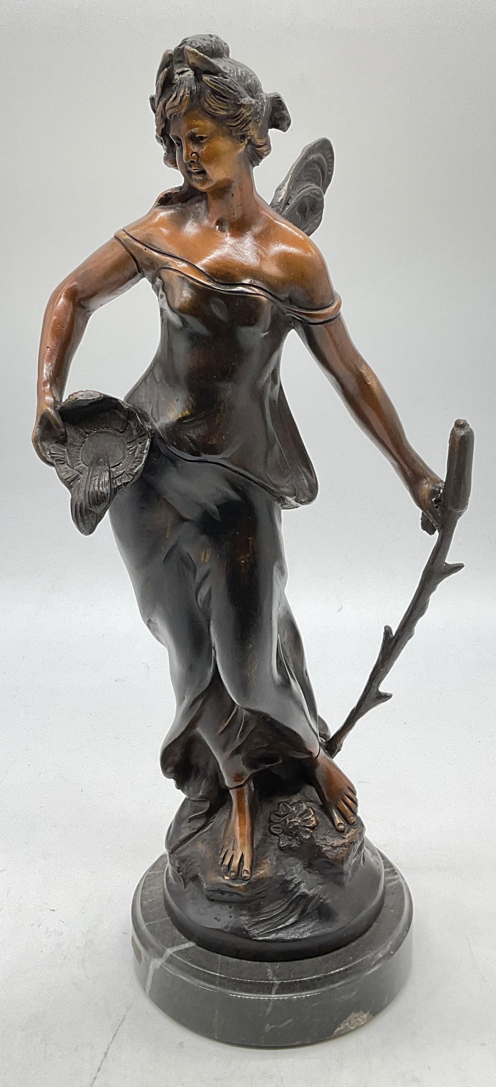Vintage Classical Style Fairy Bronze Sculpture 1ft (1 of 6)