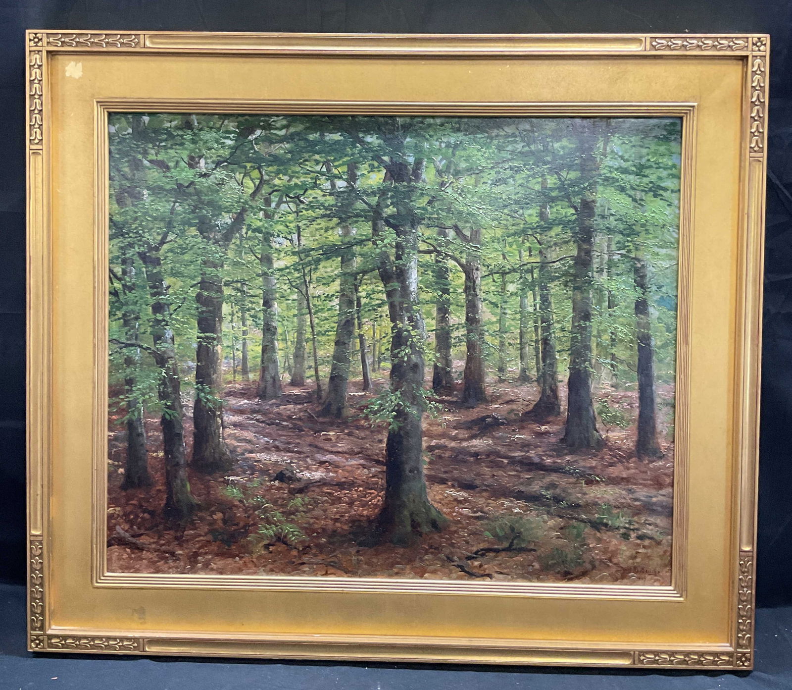 Antq Sgn Diderichs Forest Landscape Oil Painting (1 of 6)
