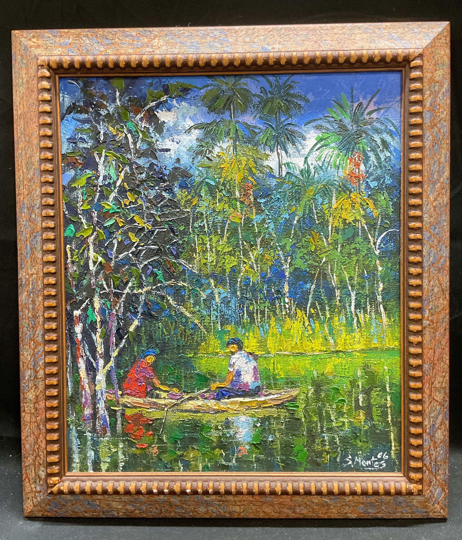 Signed S Montes Peruvian Landscape Oil Painting (1 of 7)