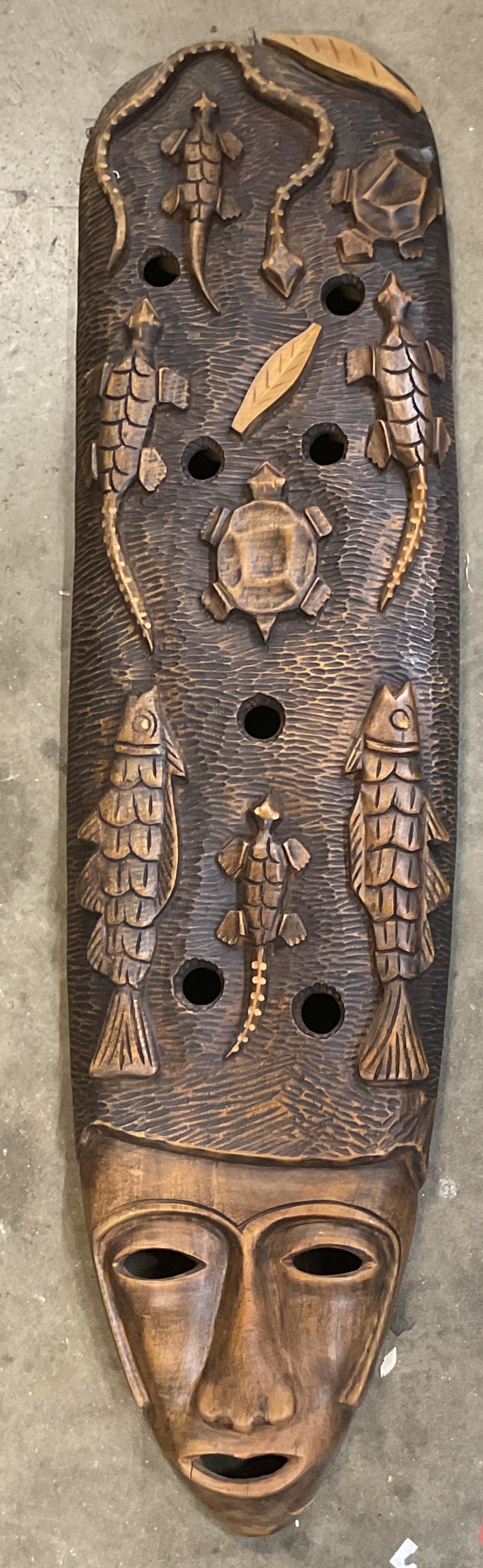 XL Wood Tribal Figure Animal Carving 45 In T (1 of 6)