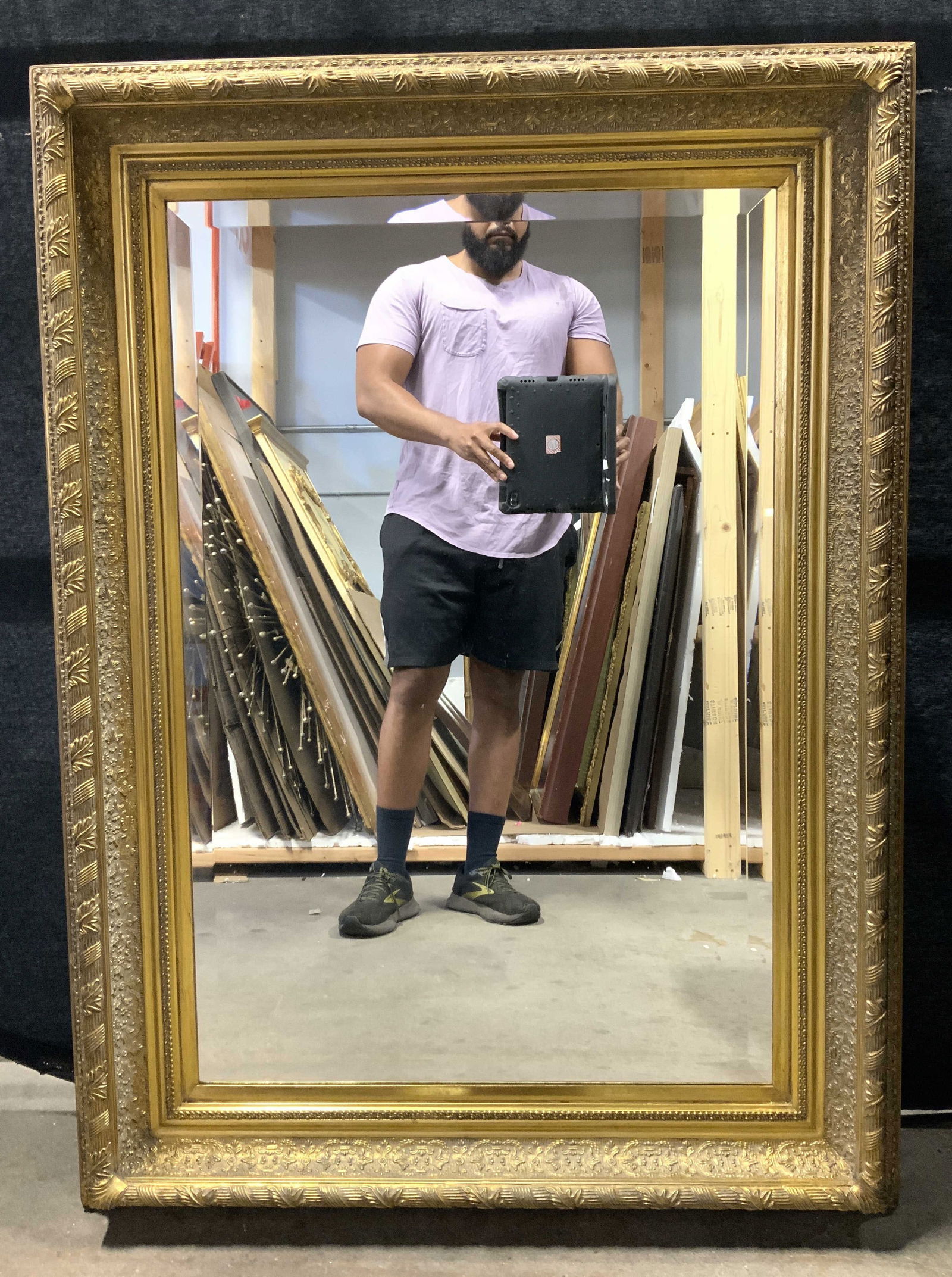 Vtg Vict Bvld Ornate G Wood Frame Wall Mirror (1 of 8)