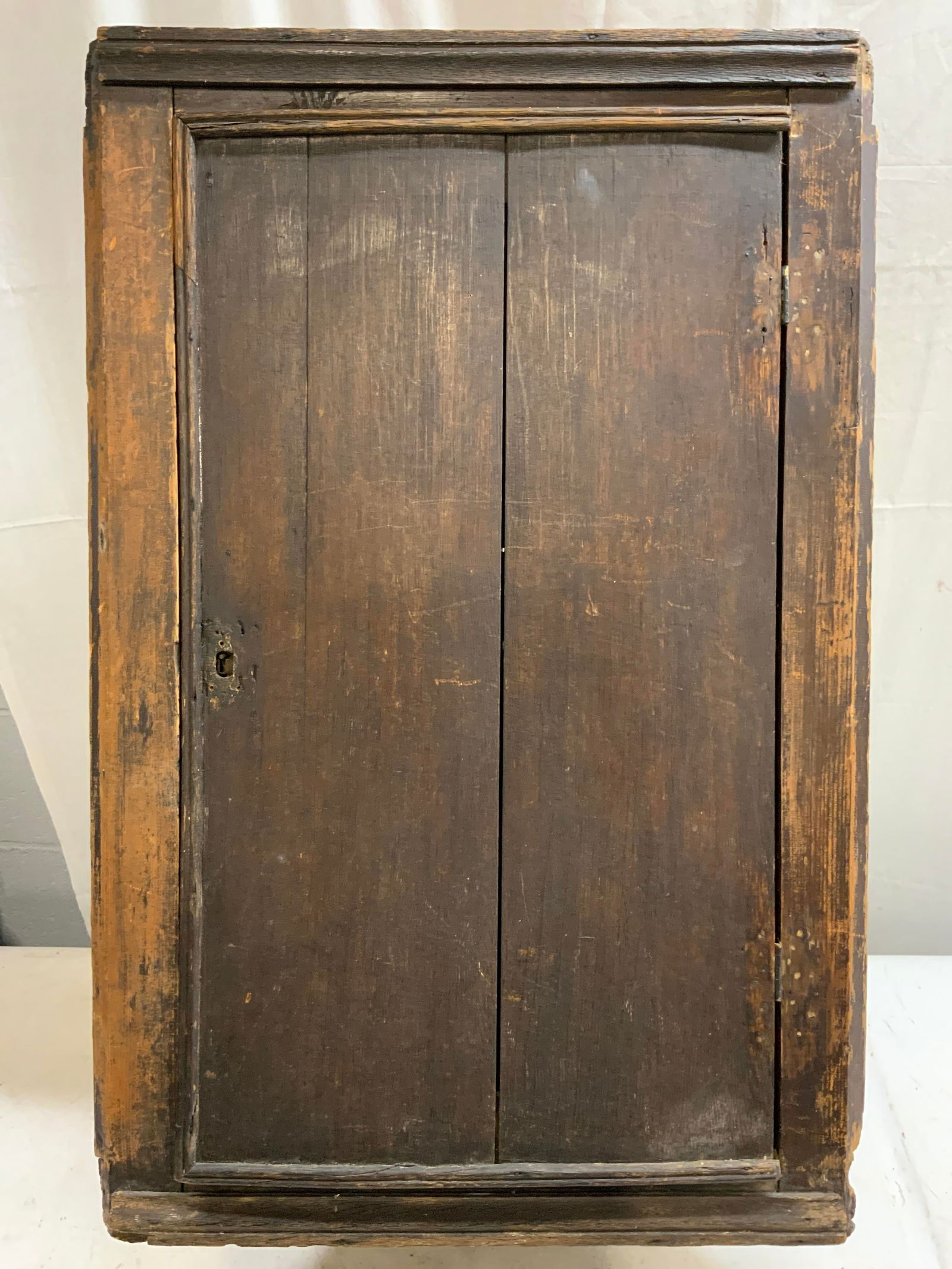 Antique Wooden Corner Wall Cabinet Brown (1 of 9)