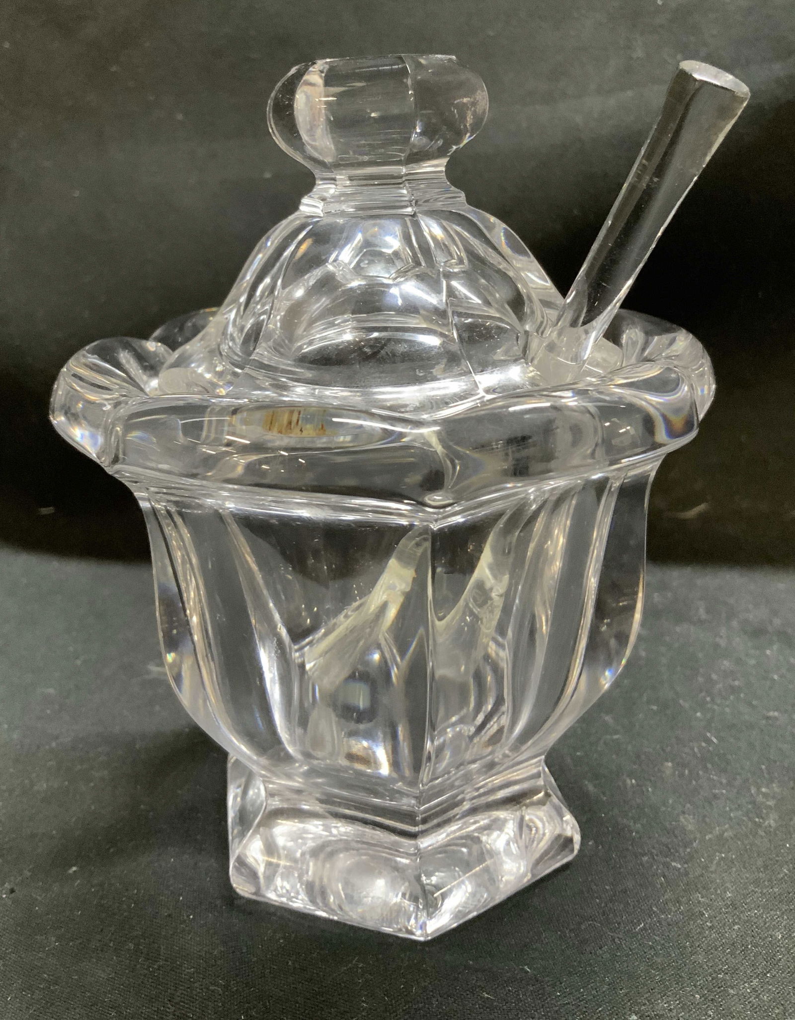 Vntg Baccarat Crystal Glass Jam Jar FRANCE (1 of 8)