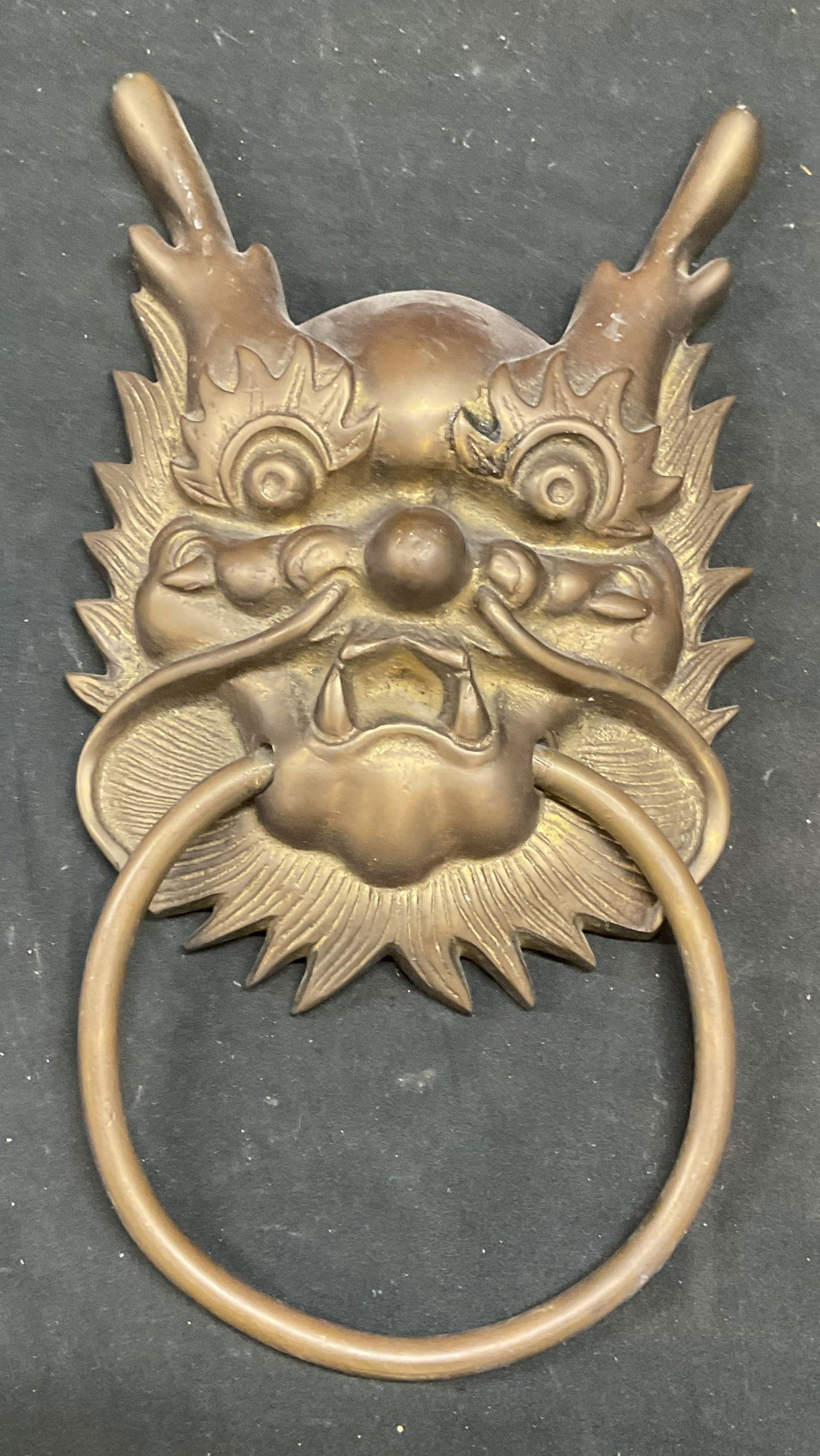 Vintage Brass Chinese Dragon Door Knocker (1 of 6)