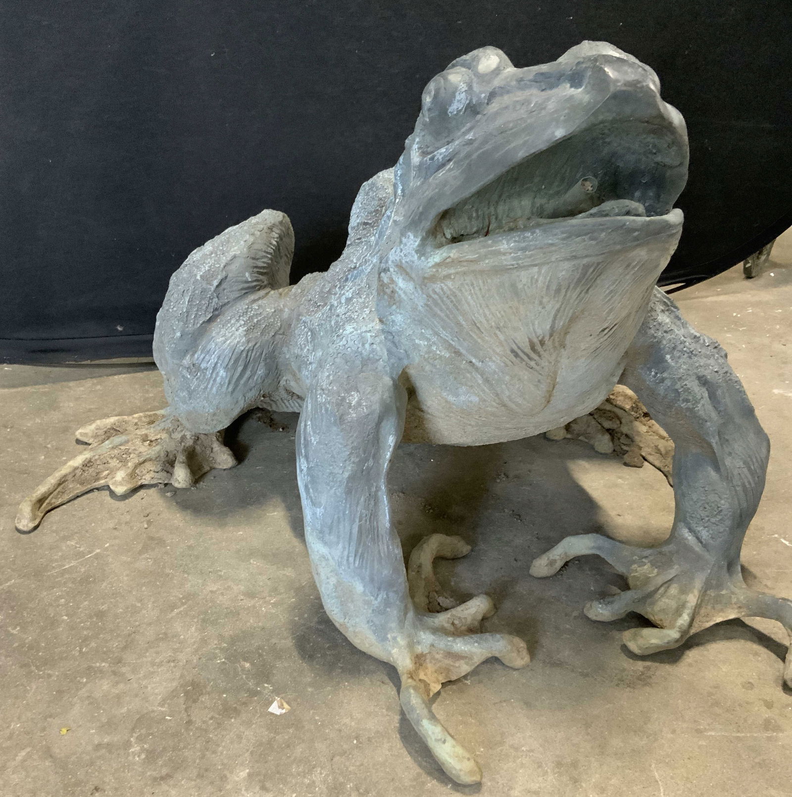 Vtg Patina Brass Frog Garden Statuary Fountain (1 of 9)