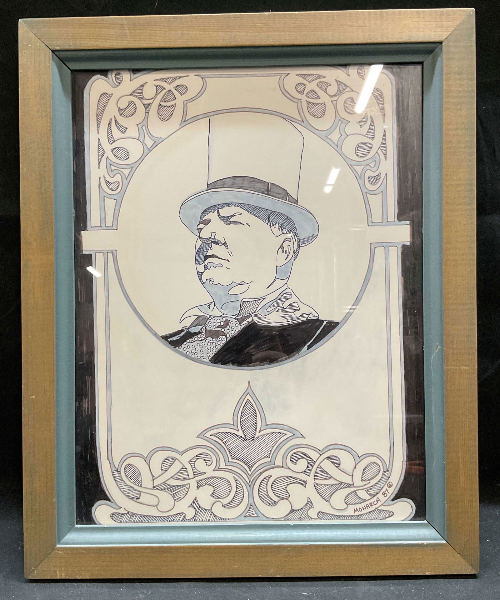 Signed Monarca W. C. Fields Portrait Drawing (1 of 6)