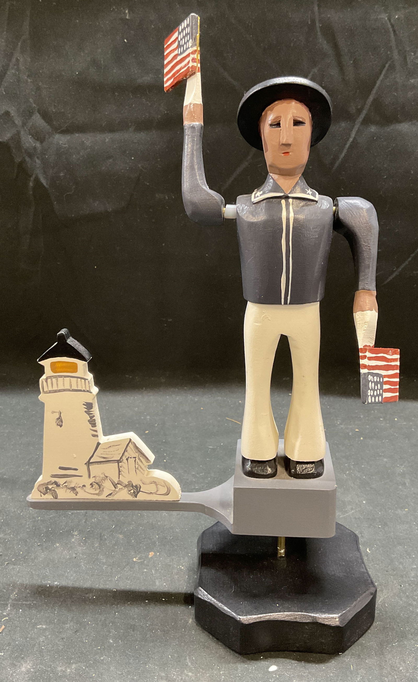 Signed Snow Folk Art Whirligig Americana Figure (1 of 7)