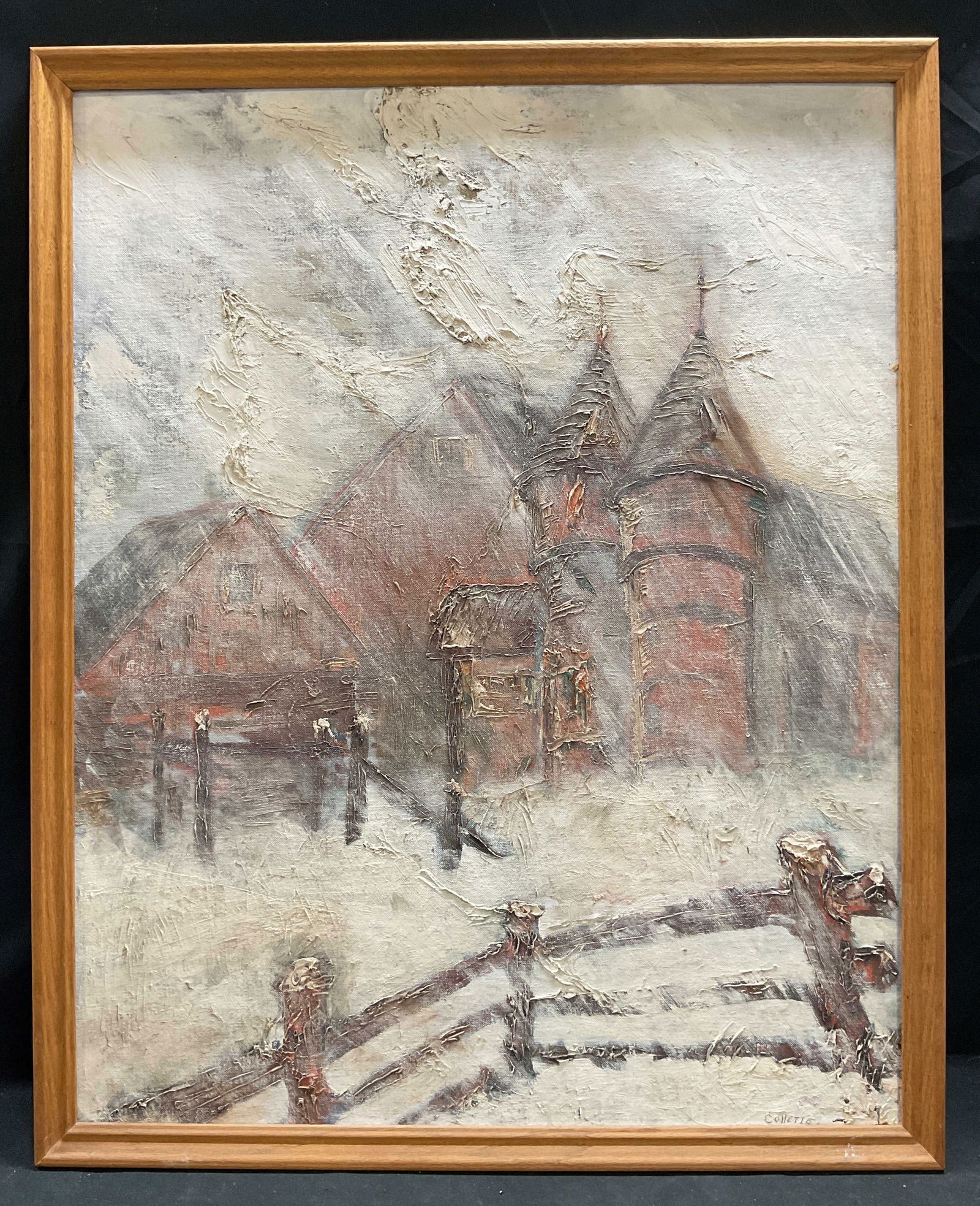 Signed Collette Winter Landscape Oil Painting (1 of 7)