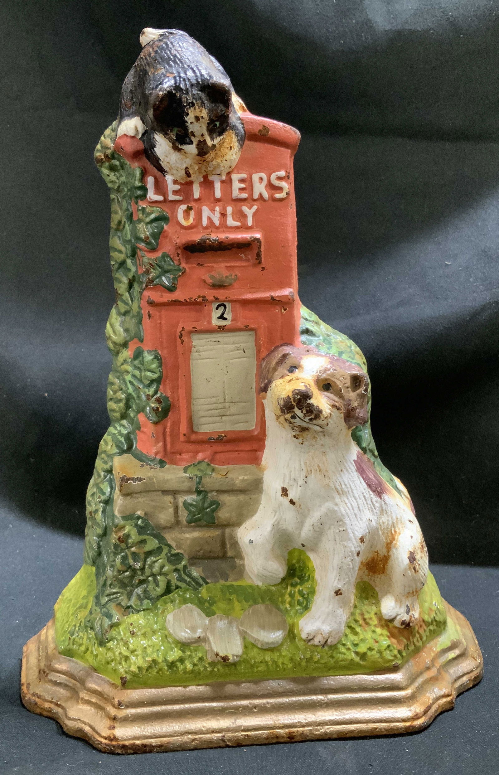 Vntg Cast Iron Letters Only Post Box Doorstop (1 of 6)