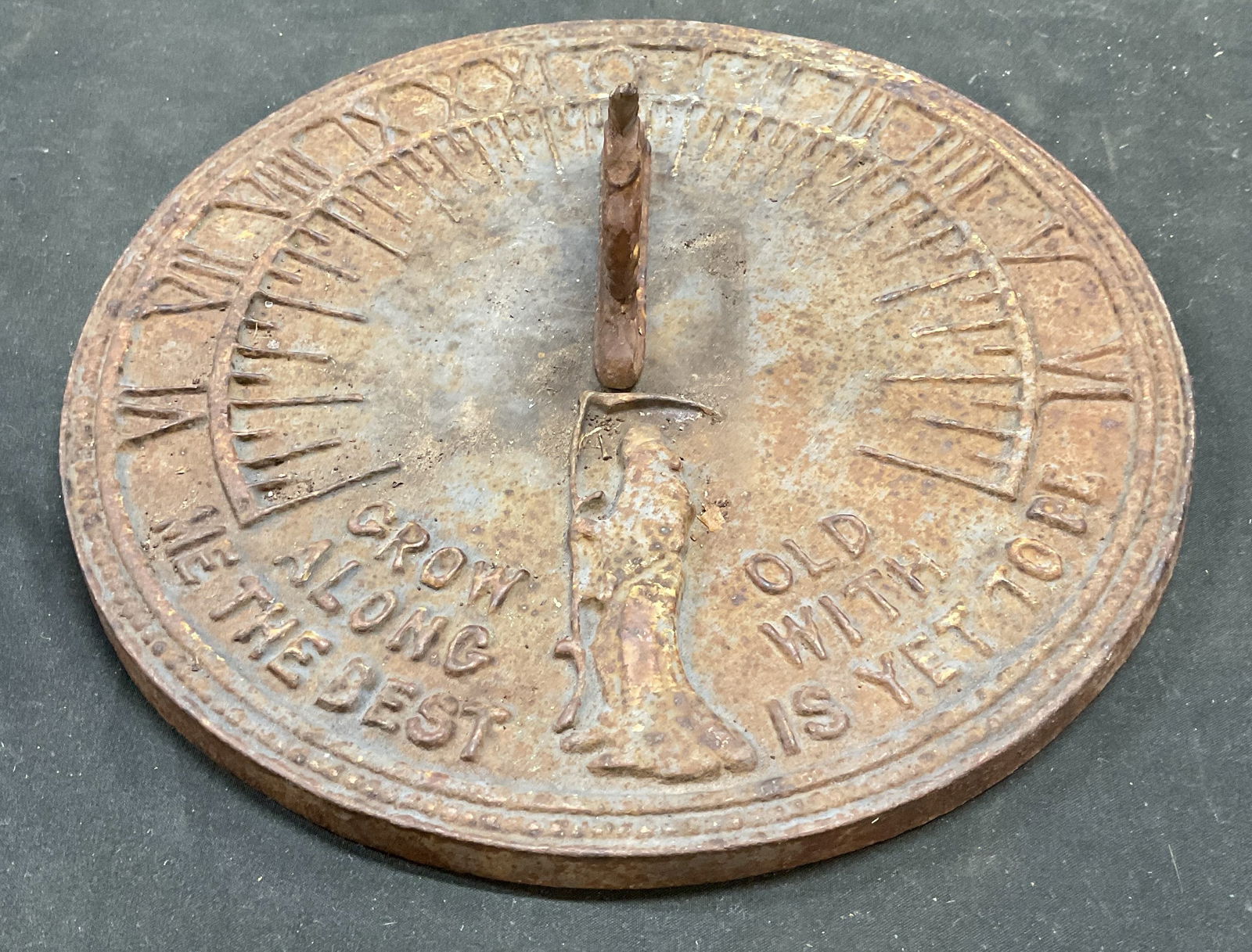Vintage Cast Iron Grim Reaper Sundial (1 of 6)