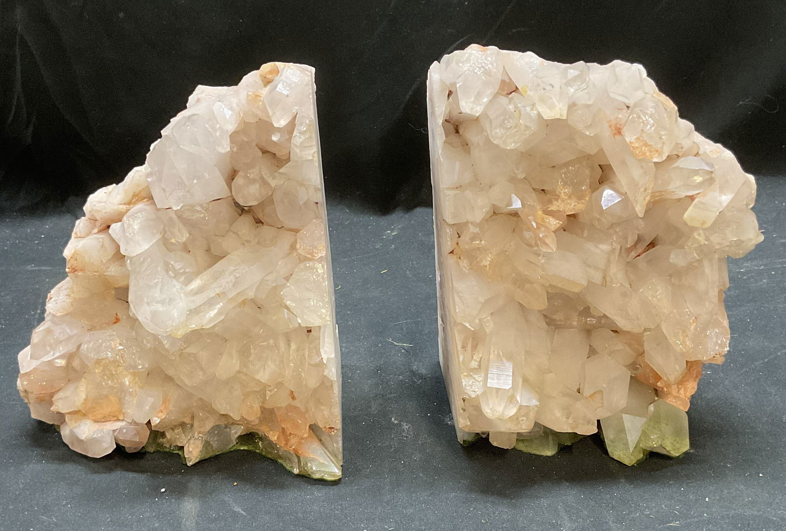 Pair Clear Quartz Semiprecious Bookends (1 of 6)