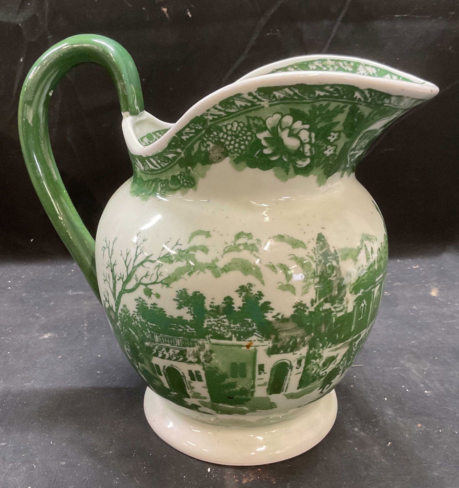 Vintage Victoria Green Ironstone Pitcher (1 of 6)