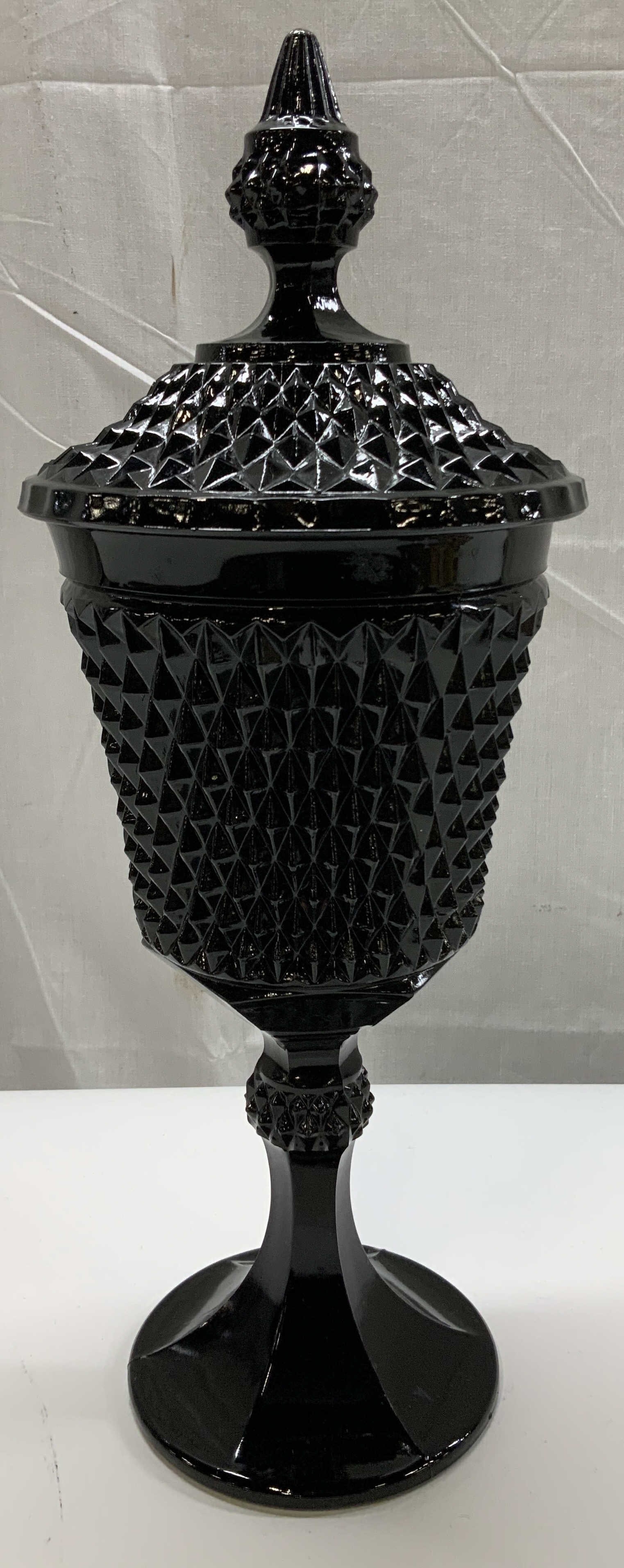 Vntg Glass Tiara Black Diamond Point Candy Dish (1 of 7)