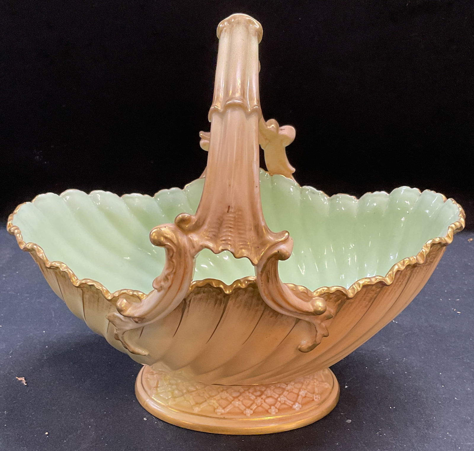 Antique Royal Worcester Gilt Porcelain Basket (1 of 6)